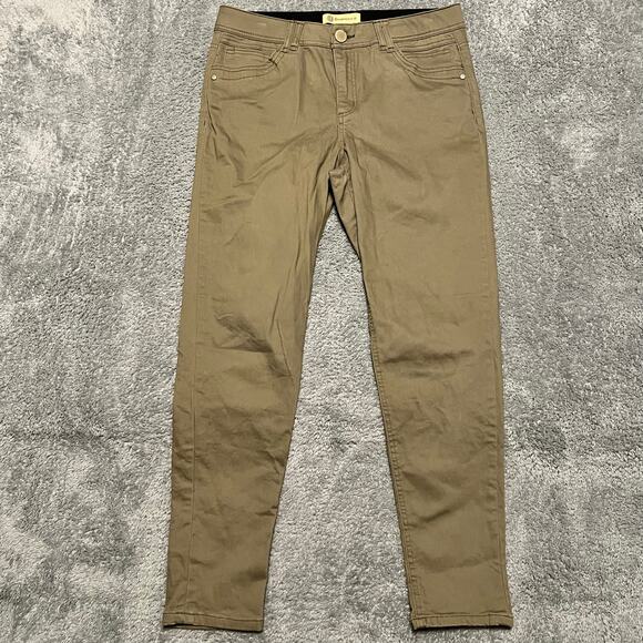 Democracy Pants Womens 12 Ankle High Rise Greenish Brown  Stretch - Picture 1 of 10
